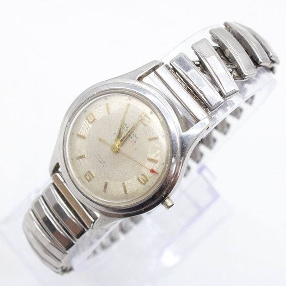 Vintage Stratton Automatic Watch Mens Silver Tone Stainless Steel White Dial - Picture 4 of 9